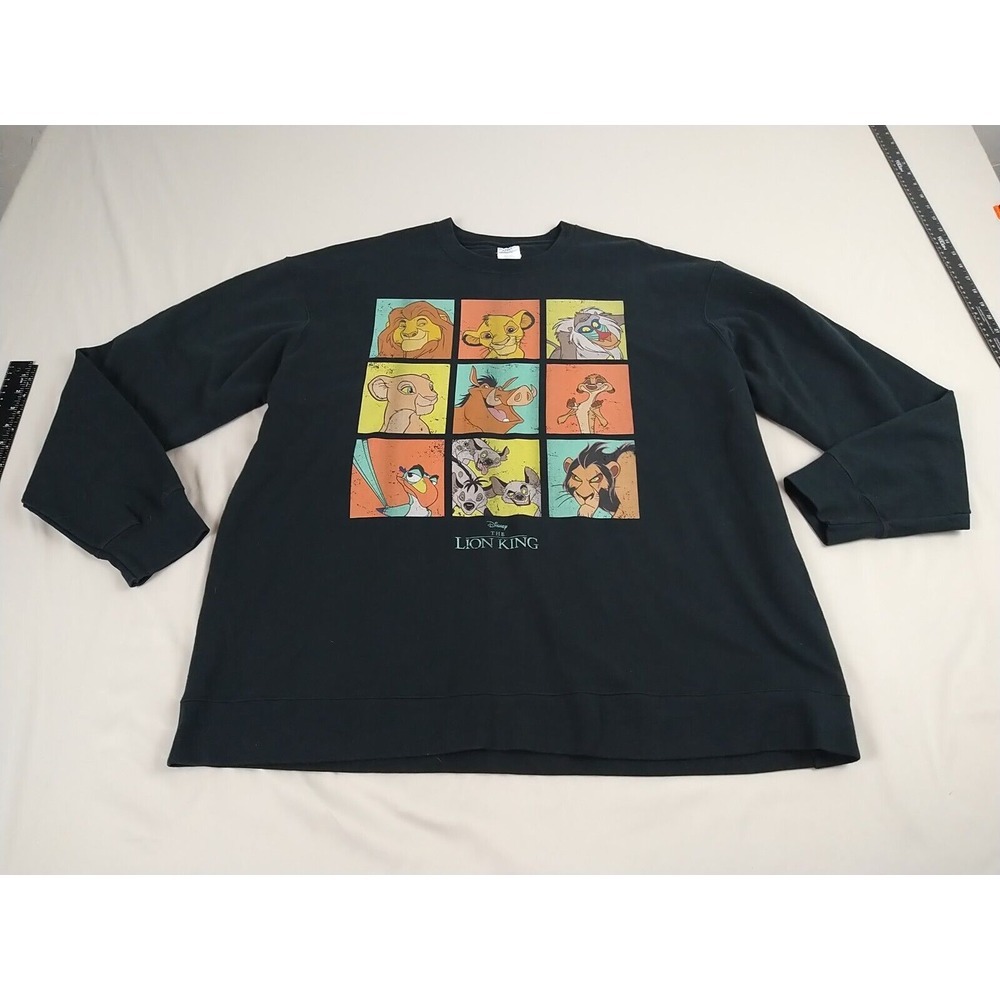 Disney Lion King Sweatshirt Port & Co. Unisex 2XL‎ Black With Characters Warm